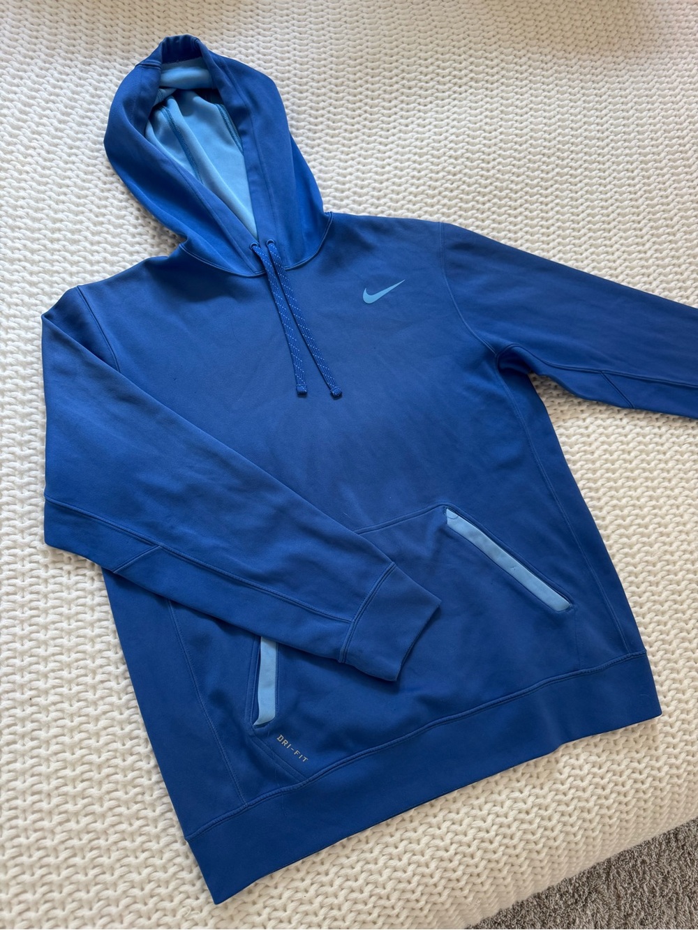 Nike Men's Royal and Light Blue Hooded Pullover